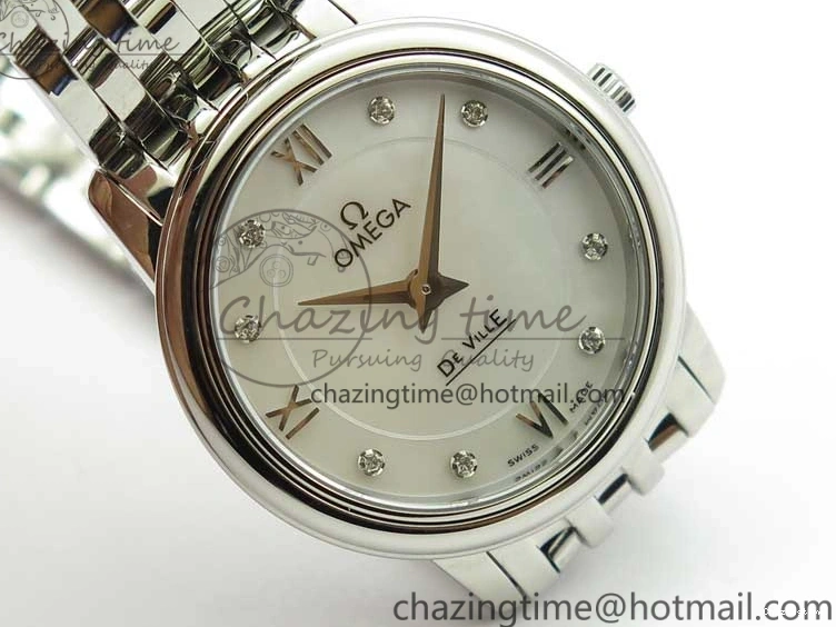 0425 De Ville Prestige Quartz 27.4 mm SS ZF 1:1 Best Edition White Dial on SS Bracelet Jap Quartz Practical 7905